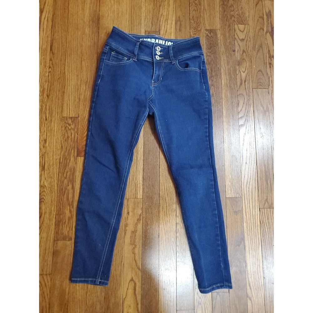 Hydraulic Dark Wash Skinny Stretch Jeans PETITE Midrise Triple‎ Button 4P